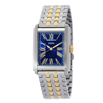 Đồng hồ nam Fossil Carraway Quartz mặt xanh dây kim loại hai tông màu FS6010 chính hãng