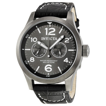 Đồng hồ nam Invicta Specialty Military mặt xám dây da đen 10492 chính hãng