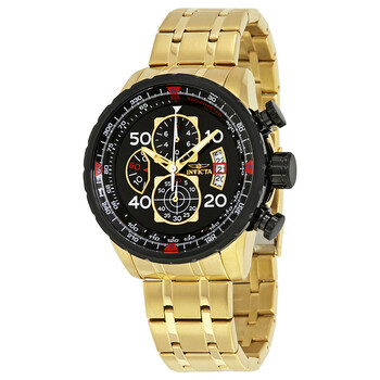 Đồng hồ nam Invicta Aviator Chronograph mặt đen mạ vàng 17206 chính hãng