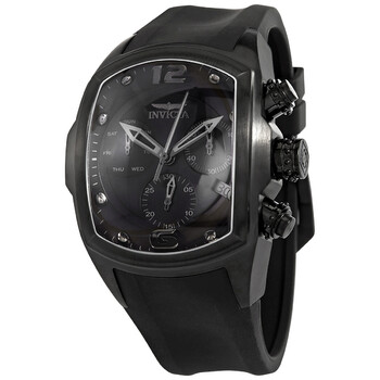 Đồng hồ nam Invicta Lupah Chronograph mặt đen dây cao su đen 6724 chính hãng