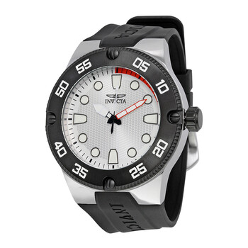 Đồng hồ nam Invicta Pro Diver mặt bạc dây silicone đen 18023 chính hãng