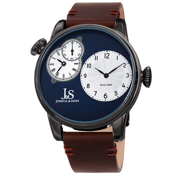 Đồng hồ nam Joshua And Sons JX142GNBR mặt xanh hai múi giờ chính hãng