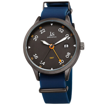 Đồng hồ nam Joshua And Sons GMT mặt xám JX147GNBU chính hãng