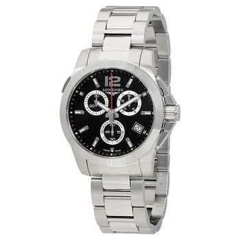 Đồng hồ nam Longines Conquest Chronograph mặt đen L3.702.4.56.6 chính hãng