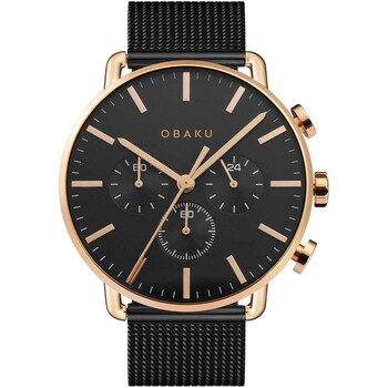 Đồng hồ Nam Obaku Havn Chronograph V232GCVBMB mặt đen chính hãng