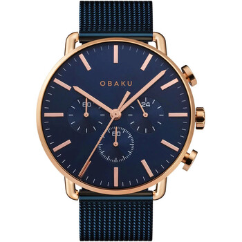 Đồng hồ nam Obaku Havn Chronograph V232GCVLML mặt đen chính hãng