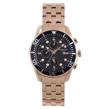 Đồng hồ nam Rudiger R2001-09-007 mặt đen Chronograph chính hãng