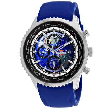 Đồng hồ nam Seapro Meridian World Timer GMT mặt xanh SP7521 chính hãng