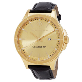 Đồng hồ nam Technomarine MoonSun Date Quartz mặt vàng TM-822016 chính hãng