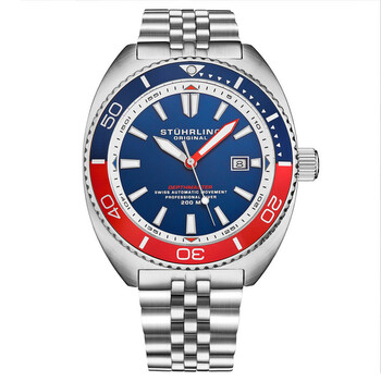 Đồng hồ nam tự động mặt xanh Stuhrling Original M18015 chính hãng