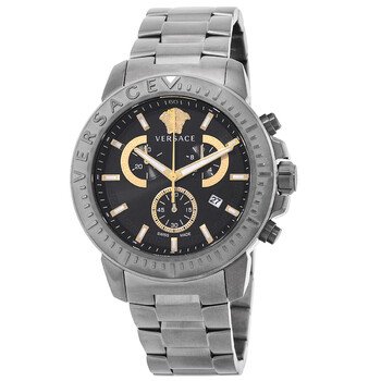 Đồng hồ nam Versace New Chrono Quartz mặt đen VE2E00621 chính hãng