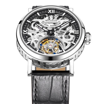 Đồng hồ nam Waldhoff Metropolis Tourbillon mặt bạc kim cương chính hãng