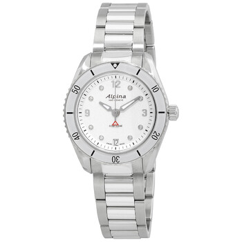 Đồng hồ nữ Alpina Comtesse Quartz mặt trắng kim cương AL-240SD3C6B chính hãng