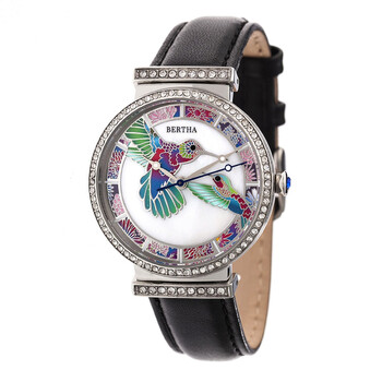 Đồng hồ nữ Bertha Emily Crystal mặt mẹ ngọc BR7804 chính hãng