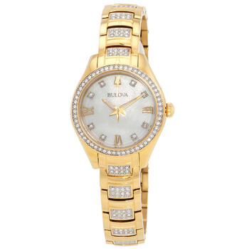 Đồng hồ nữ Bulova 98L306 mặt trắng dây kim loại chính hãng