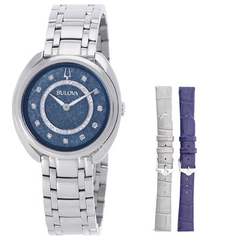 Đồng hồ nữ Bulova Duality Quartz mặt xanh 96X160 chính hãng