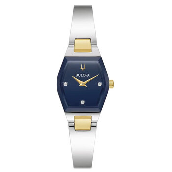 Đồng hồ nữ Bulova Gemini Quartz kim cương mặt xanh 98P218 chính hãng