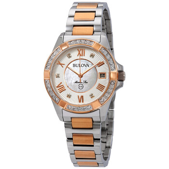 Đồng hồ nữ Bulova Marine Star kim cương mặt ngọc trai 98R234 chính hãng