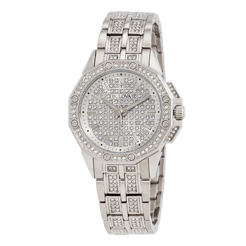 Đồng hồ nữ Bulova Octava Quartz Crystal mặt bạc 96L305 chính hãng