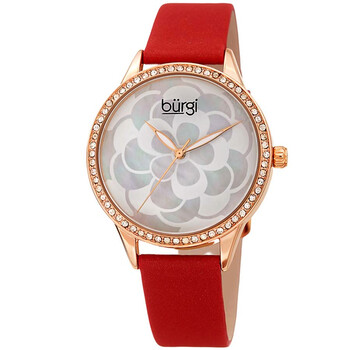 Đồng hồ nữ Burgi BUR203RDR mặt số ngọc trai trắng chính hãng