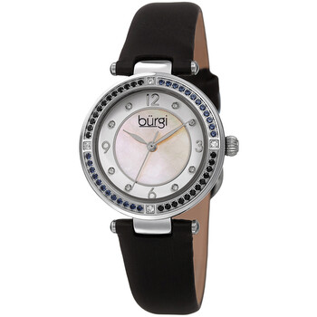 Đồng hồ nữ Burgi BUR251BK mặt trắng dây da đen chính hãng