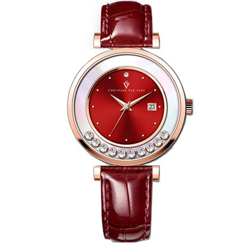 Đồng hồ nữ Christian Van Sant Bria Quartz mặt đỏ CV3816 chính hãng