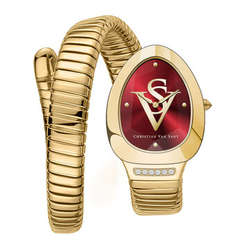 Đồng hồ nữ Christian Van Sant CV0873 mặt đỏ quartz chính hãng