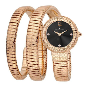 Đồng hồ nữ Christian Van Sant Naga Quartz mặt đen CV0890 chính hãng