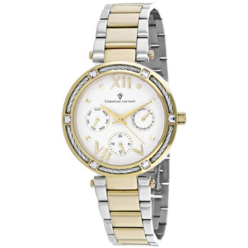 Đồng hồ nữ Christian Van Sant Sienna Quartz mặt trắng CV1823 chính hãng