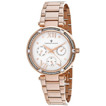 Đồng hồ nữ Christian Van Sant Sienna Quartz mặt trắng CV1824 chính hãng