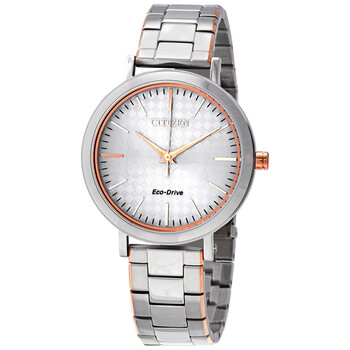 Đồng hồ nữ Citizen Eco-Drive mặt bạc hai tông màu EM0766-50A chính hãng