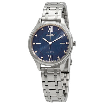 Đồng hồ nữ Citizen Eco-Drive mặt xanh EM0500-73L chính hãng