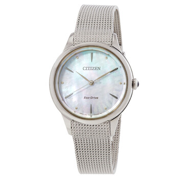 Đồng hồ nữ Citizen L Series Eco-Drive mặt ngọc trai EM1150-86D chính hãng