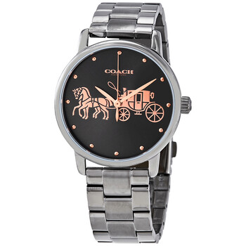 Đồng hồ nữ Coach Grand Quartz mặt xám kim loại gunmetal 14502924 chính hãng