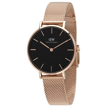 Đồng hồ nữ Daniel Wellington Classic Petite Melrose mặt đen DW00100161 chính hãng