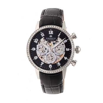 Đồng hồ nữ Empress Beatrice mặt số skeleton dây da đen EM2002 chính hãng