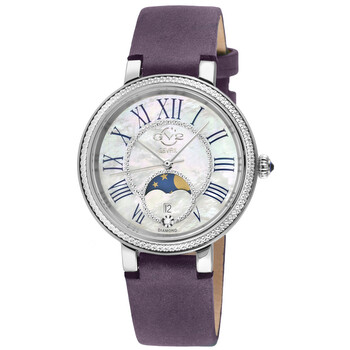 Đồng hồ nữ Gv2 By Gevril Genoa mặt xà cừ quartz moon phase 12540 chính hãng