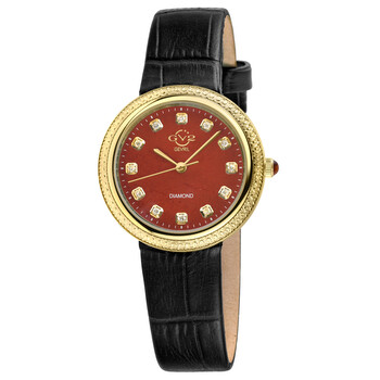 Đồng hồ nữ Gv2 By Gevril Arezzo Quartz mặt đỏ kim cương 13303 chính hãng