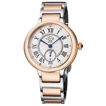 Đồng hồ nữ Gv2 By Gevril Rome Quartz kim cương mặt trắng 12204B chính hãng