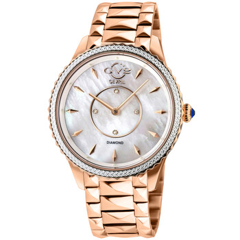 Đồng hồ nữ Gv2 By Gevril Siena Quartz mặt trắng kim cương 11701-929 chính hãng