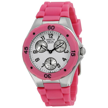 Đồng hồ nữ Invicta Angel 18791 mặt trắng dây silicone hồng chính hãng