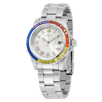 Đồng hồ nữ Invicta Angel mặt bạc dây thép không gỉ 20021 chính hãng