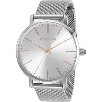 Đồng hồ nữ Invicta Angel Quartz mặt bạc dây thép không gỉ 31068 chính hãng