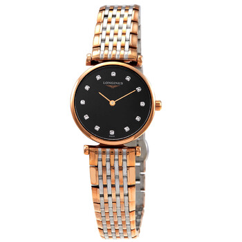 Đồng hồ nữ Longines La Grande Classique mặt đen kim cương L4.209.1.57.7 chính hãng