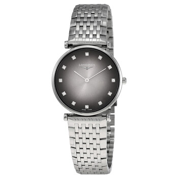 Đồng hồ nữ Longines La Grande Classique Quartz mặt xám kim cương L45124776 chính hãng