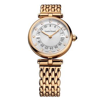 Đồng hồ nữ Louis Erard Romance Quartz kim cương mặt bạc 01811PR11.BMA84 chính hãng