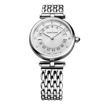 Đồng hồ nữ Louis Erard Romance Quartz kim cương mặt bạc 01811AA01.BMA81 chính hãng