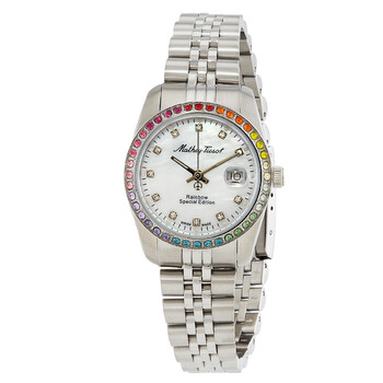 Đồng hồ nữ Mathey-Tissot Mathy Rainbow Quartz mặt trắng D809AQI chính hãng