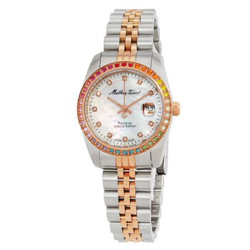 Đồng hồ nữ Mathey-Tissot Mathy Rainbow Quartz mặt trắng D809BQI chính hãng