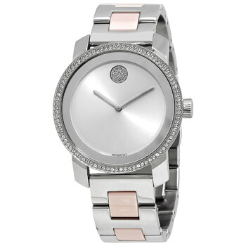 Đồng hồ nữ Movado Bold Quartz Crystal mặt bạc 3600784 chính hãng